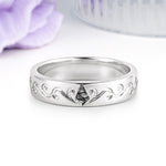 Whimsical Vintage Filigree Scroll Kite Cut Black Rutilated Quartz Wedding Ring - Additional view