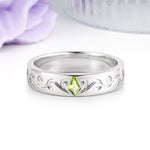 Whimsical Vintage Filigree Scroll Kite Cut Peridot Wedding Ring - Additional view