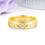 Whimsical Vintage Filigree Scroll Kite Cut Lab Diamond Wedding Ring - Additional view