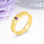 Whimsical Vintage Filigree Scroll Kite Cut Amethyst Wedding Ring - Additional view