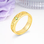 Whimsical Vintage Filigree Scroll Kite Cut Peridot Wedding Ring - Additional view