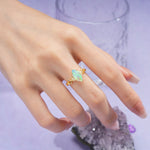 Marquise Cut Solitaire Open Floral Vine Filigree Side Accent Fire Opal Engagement Ring - Additional view