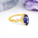 Marquise Cut Solitaire Open Floral Vine Filigree Side Accent Tanzanite Engagement Ring - Additional view