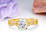 Classic Proposal Gift Oval Cut Infinity Twist Pave Band Moissanite Engagement Ring - Additional view