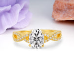 Classic Proposal Gift Oval Cut Infinity Twist Pave Band Lab Diamond Engagement Ring - Additional view