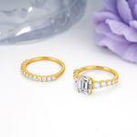 Grand Prong?Held Emerald Cut Lab Diamond Bridal Ring Set - Additional view