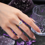 Three‑Stone Emerald Cut Moissanite Prong‑Set Engagement Ring - Additional view