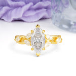 Elegant Forest Branch Multi Marquise Side Accent Long Marquise Cut Moissanite Engagement Ring - Additional view