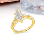 Elegant Forest Branch Multi Marquise Side Accent Long Marquise Cut Moissanite Engagement Ring - Additional view