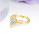 Elegant Forest Branch Multi Marquise Side Accent Long Marquise Cut Moissanite Engagement Ring - Additional view