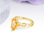 Elegant Forest Branch Multi Marquise Side Accent Long Marquise Cut Citrine Engagement Ring - Additional view