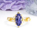 Elegant Forest Branch Multi Marquise Side Accent Long Marquise Cut Tanzanite Engagement Ring - Additional view
