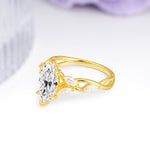Elegant Forest Branch Multi Marquise Side Accent Long Marquise Cut Lab Diamond Engagement Ring - Additional view