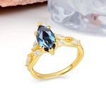 Elegant Forest Branch Multi Marquise Side Accent Long Marquise Cut Alexandrite Engagement Ring - Additional view
