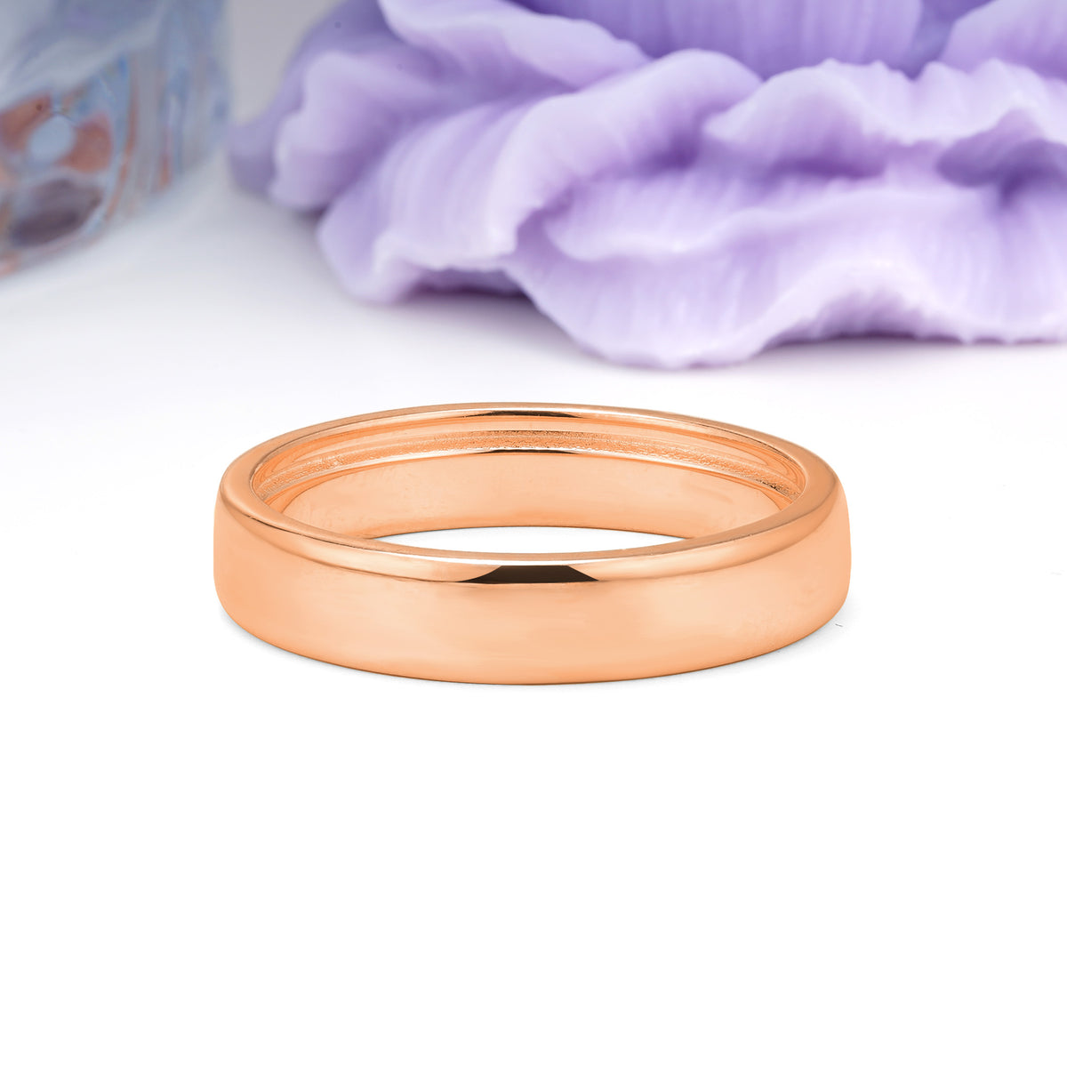 Sleek High?Polish Dome?Profile Unadorned Wedding Ring - Additional view