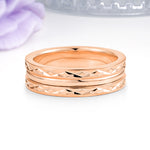 Double-Band Arrowhead Engraved  Comfort-Fit Wedding Ring - Additional view