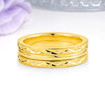 Double-Band Arrowhead Engraved  Comfort-Fit Wedding Ring - Additional view