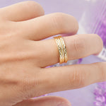 Double-Band Arrowhead Engraved  Comfort-Fit Wedding Ring - Additional view