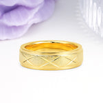 Polished?Bezel Cross?Diamond?Etched Brushed?Texture Wedding Ring - Additional view