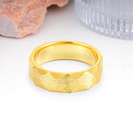 Scalloped?Edge Brushed?Texture Wide Comfort?Fit Wedding Ring - Additional view