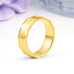 Scalloped?Edge Brushed?Texture Wide Comfort?Fit Wedding Ring - Additional view