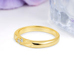 Distinctive Classic Round Cut Lab Diamond Three Stone Wedding Ring - Additional view