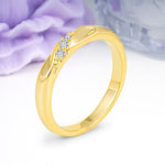 Distinctive Classic Round Cut Lab Diamond Three Stone Wedding Ring - Additional view