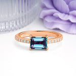 Distinctive And Luxurious 4-Prong Emerald Cut Alexandrite Engagement Rin - Additional view