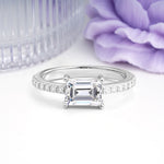 Distinctive And Luxurious 4-Prong Emerald Cut Lab Diamond Engagement Rin - Additional view