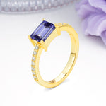 Distinctive And Luxurious 4-Prong Emerald Cut Tanzanite Engagement Rin - Additional view