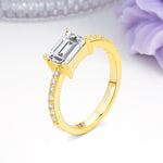 Distinctive And Luxurious 4-Prong Emerald Cut Lab Diamond Engagement Rin - Additional view