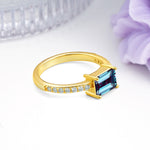 Distinctive And Luxurious 4-Prong Emerald Cut Alexandrite Engagement Rin - Additional view