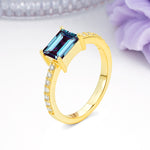 Distinctive And Luxurious 4-Prong Emerald Cut Alexandrite Engagement Rin - Additional view