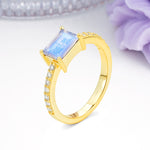 Distinctive And Luxurious 4-Prong Emerald Cut Moonstone Engagement Rin - Additional view