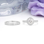 Classic, Luxurious 4-Prong Round Cut Moissanite Bridal Ring Set - Additional view