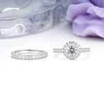 Classic, Luxurious 4-Prong Round Cut Lab Diamond Bridal Ring Set - Additional view
