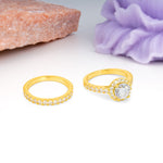 Classic, Luxurious 4-Prong Round Cut Moissanite Bridal Ring Set - Additional view