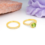Classic, Luxurious 4-Prong Round Cut Peridot Bridal Ring Set - Additional view
