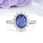 Luxury Classic 4-Prong Oval Cut Tanzanite Engagement Ring - Additional view