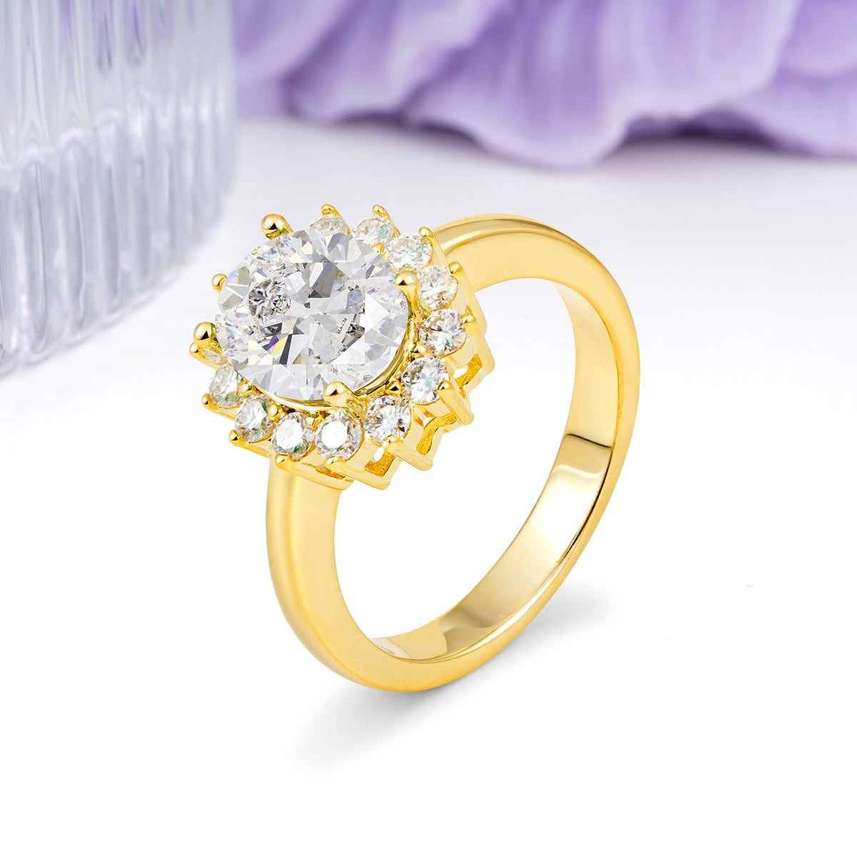 Luxury Classic 4-Prong Oval Cut Moissanite Engagement Ring - Additional view