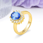 Luxury Classic 4-Prong Oval Cut Sapphire Engagement Ring - Additional view
