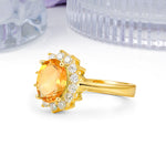 Luxury Classic 4-Prong Oval Cut Citrine Engagement Ring - Additional view