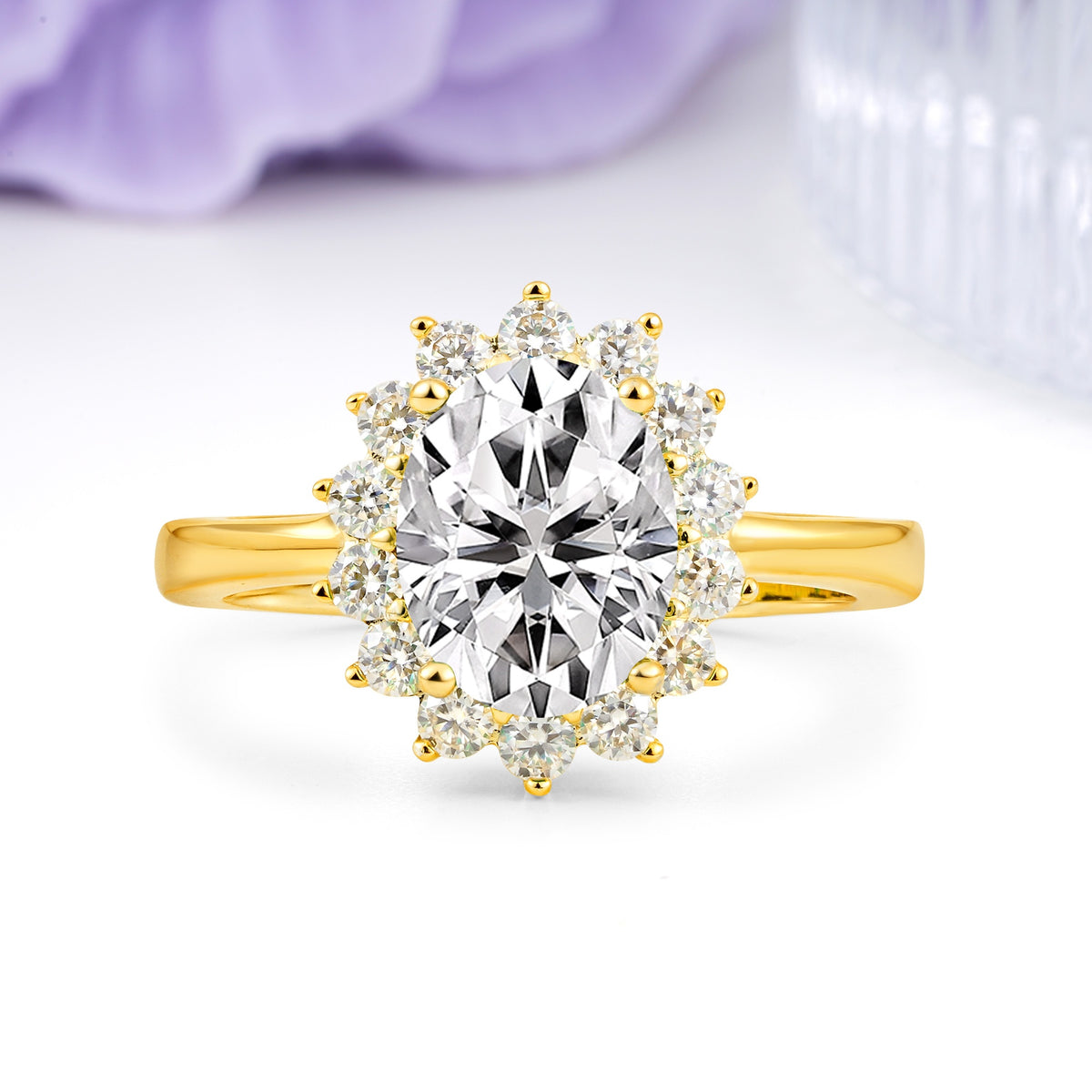 Luxury Classic 4-Prong Oval Cut Lab Diamond Engagement Ring - Additional view
