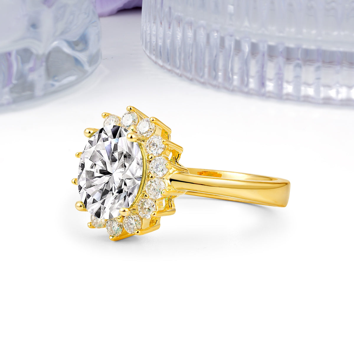 Luxury Classic 4-Prong Oval Cut Lab Diamond Engagement Ring - Additional view
