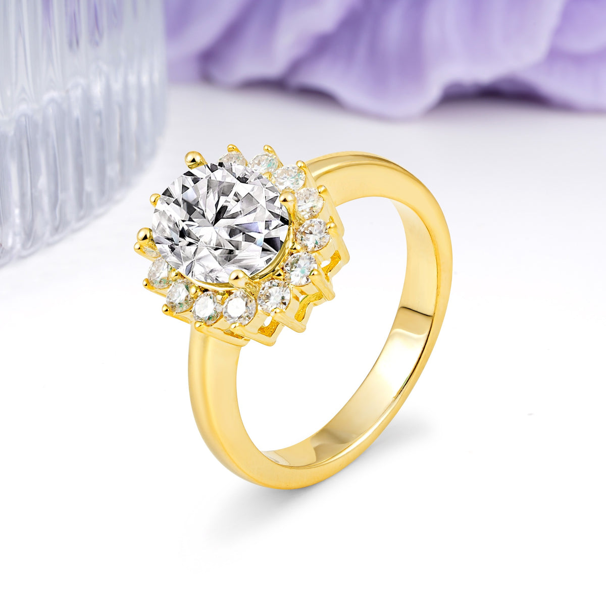 Luxury Classic 4-Prong Oval Cut Lab Diamond Engagement Ring - Additional view