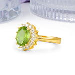 Luxury Classic 4-Prong Oval Cut Peridot Engagement Ring - Additional view