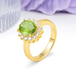 Luxury Classic 4-Prong Oval Cut Peridot Engagement Ring - Additional view