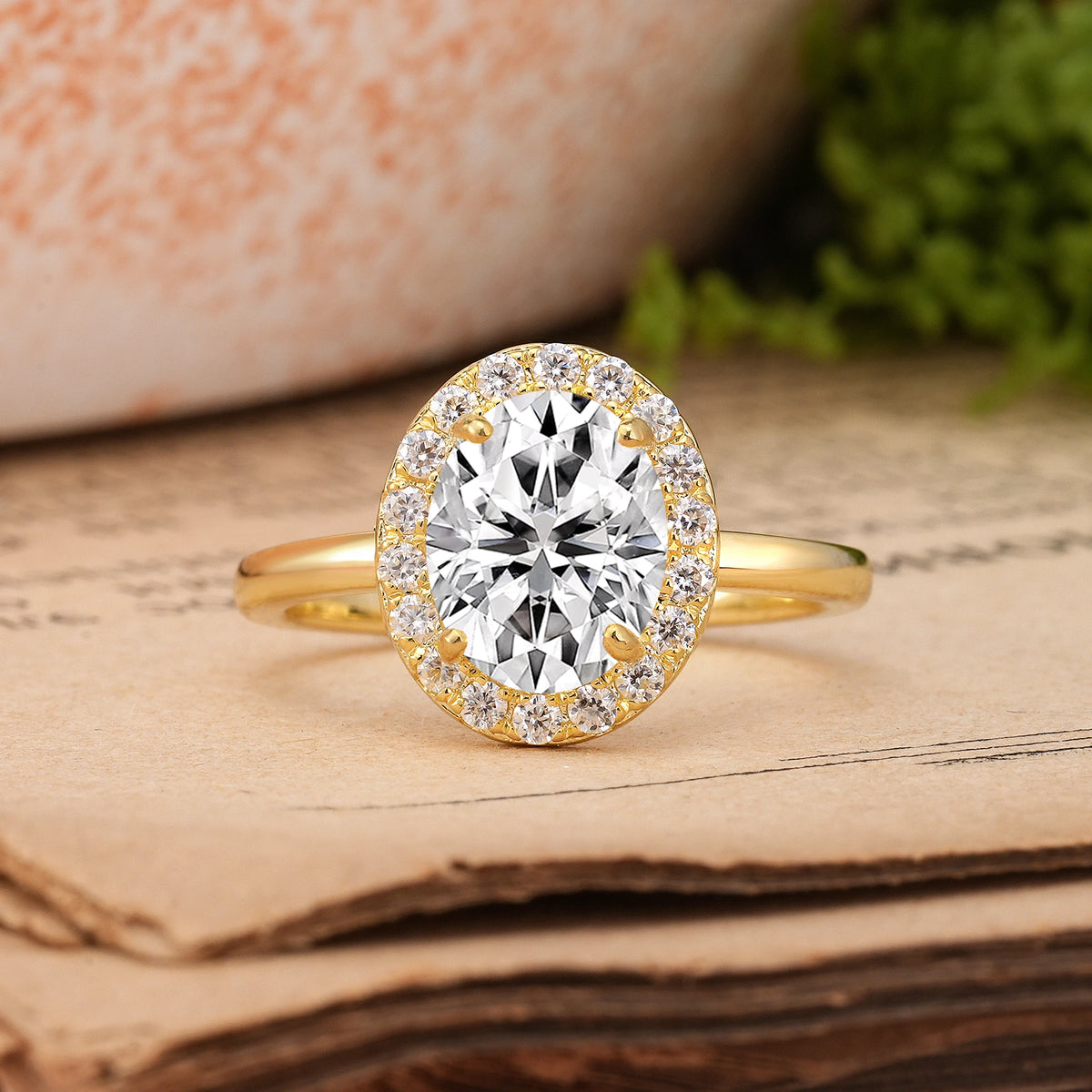 Oval Cut Lab Diamond Luxurious and Unique 4-Prong Engagement Ring