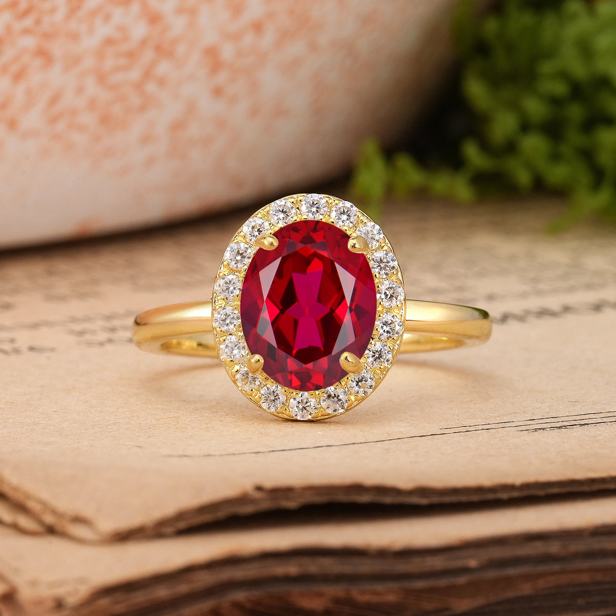 Oval Cut Ruby Luxurious and Unique 4-Prong Engagement Ring