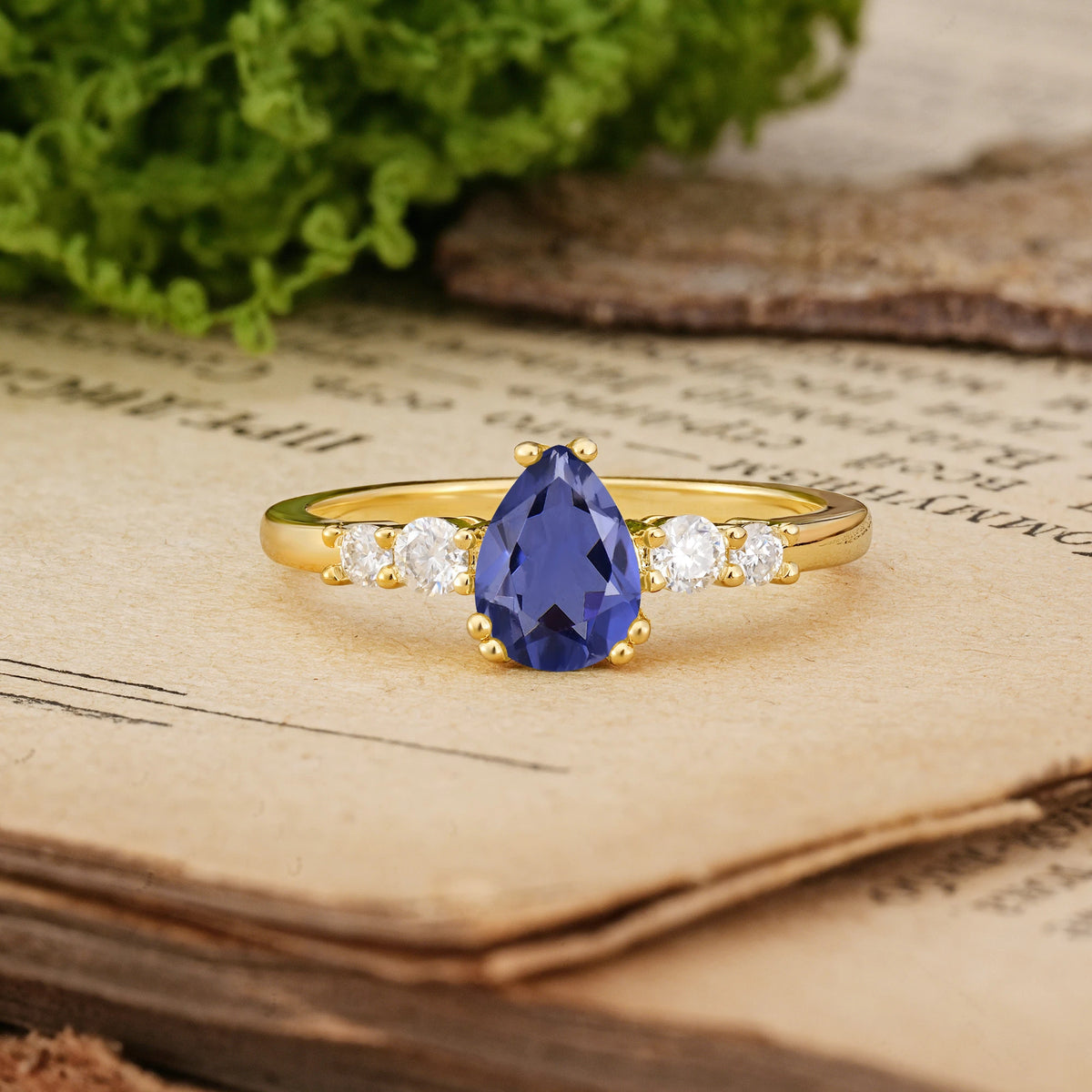 Pear Cut Tanzanite Classic, Minimalist 6-Prong Engagement Ring